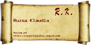 Ruzsa Klaudia névjegykártya