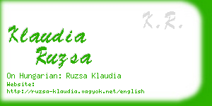 klaudia ruzsa business card